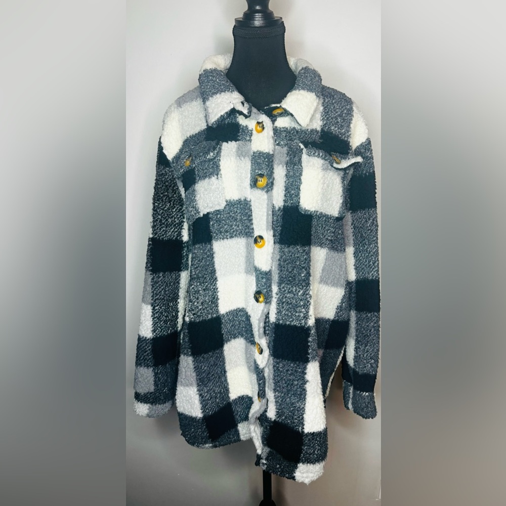 Fluffy Shacket Jacket 2X